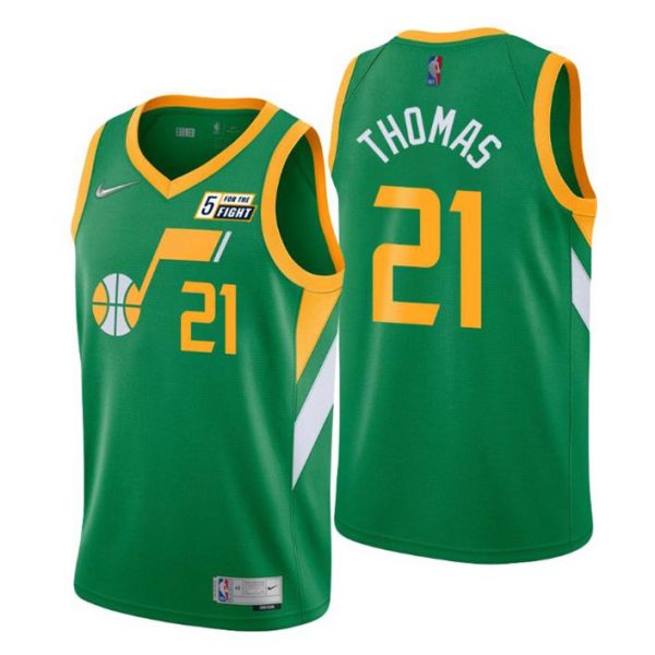 Utah Jazz Trikot Earned Edition #21 Matt Thomas Grün